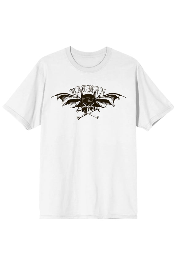Men's Batman DC Comic Book Superhero White Short Sleeve Graphic Tee-M