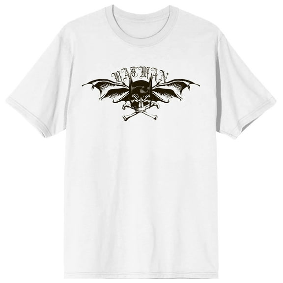 Men's Batman DC Comic Book Superhero White Short Sleeve Graphic Tee-XXL