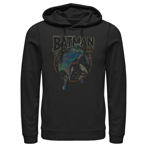 Men's Batman Distressed Classic Circle  Pull Over Hoodie