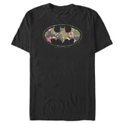 Mens Batman Floral Logo Graphic Tee Black 5X Large
