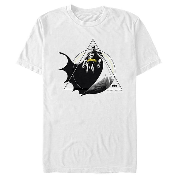 Men's Batman Geometric Caped Crusader  Graphic Tee White Large