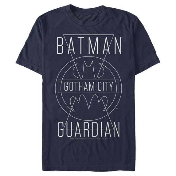 Men's Batman Gotham City Guardian Graphic Tee Navy Blue Small