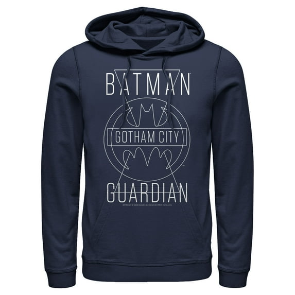 Men's Batman Gotham City Guardian Pull Over Hoodie Navy Blue Small