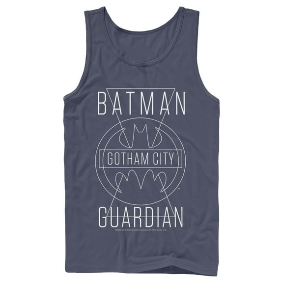 Men's Batman Gotham City Guardian Tank Top Navy Blue Medium