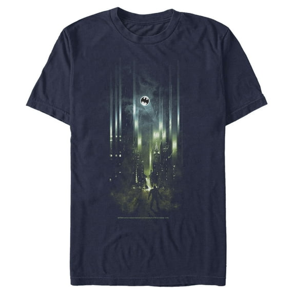 Men's Batman Gotham City Signal Graphic Tee Navy Blue 3X Large