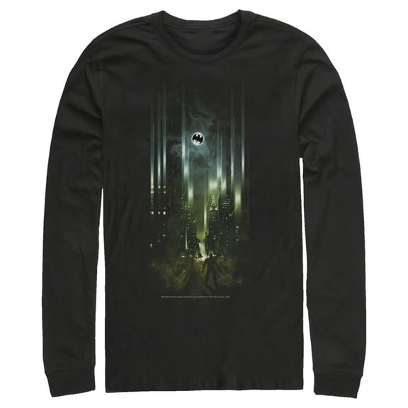 Men's Batman Gotham City Signal Long Sleeve Shirt Black Small