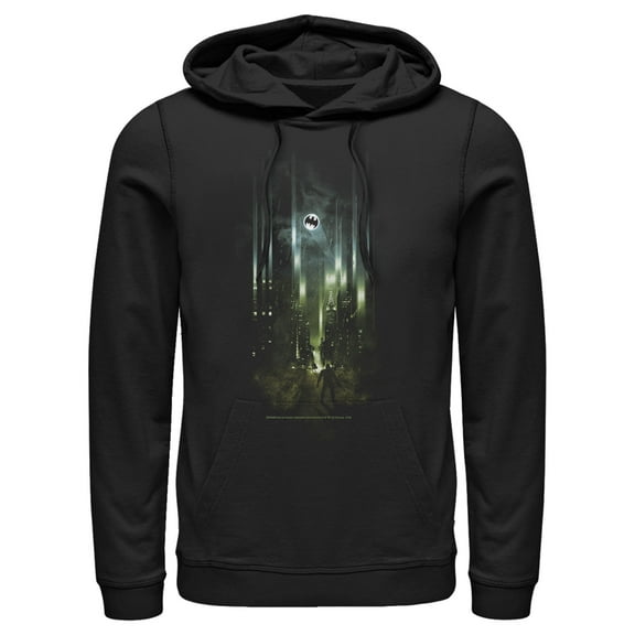Men's Batman Gotham City Signal Pull Over Hoodie Black Small