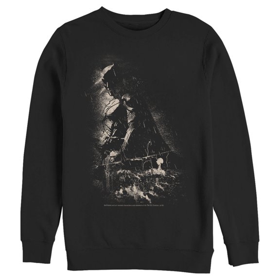 Men's Batman Grunge Hero in Shadow Sweatshirt Black Large