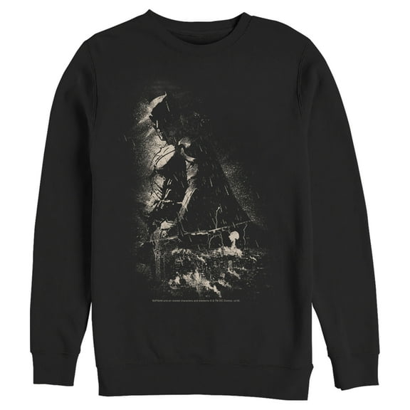 Men's Batman Grunge Hero in Shadow  Sweatshirt Black X Large