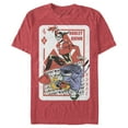 thumbnail image 1 of Men's Batman Harley Quinn Joker Poker Card  Graphic Tee Red Heather X Large, 1 of 4