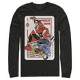 thumbnail image 1 of Men's Batman Harley Quinn Joker Poker Card  Long Sleeve Shirt Black Medium, 1 of 3