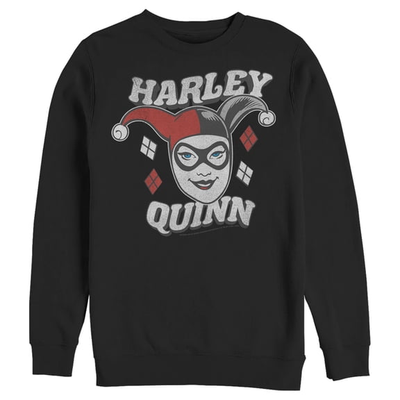 Men's Batman Harley Quinn Smile Face  Sweatshirt Black 2X Large