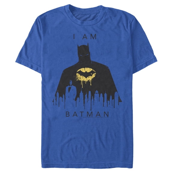 Men's Batman I Am Gotham Drip Graphic Tee Royal Blue Large