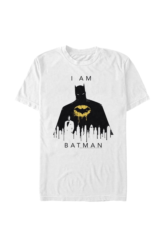 Men's Batman I Am Gotham Drip Graphic Tee White 2X Large