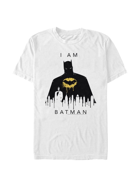 Men's Batman I Am Gotham Drip Graphic Tee White 2X Large