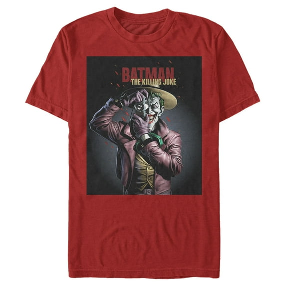 Men's Batman Joker Camera Poster Graphic Tee Red 2X Large