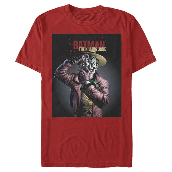 Men's Batman Joker Camera Poster Graphic Tee Red 3X Large