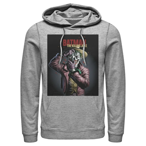 Men's Batman Joker Camera Poster Pull Over Hoodie Athletic Heather Large