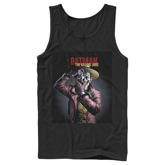 Men's Batman Joker Camera Poster Tank Top Black Small