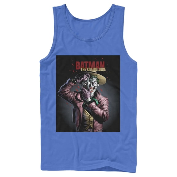 Men's Batman Joker Camera Poster  Tank Top Royal Blue Small