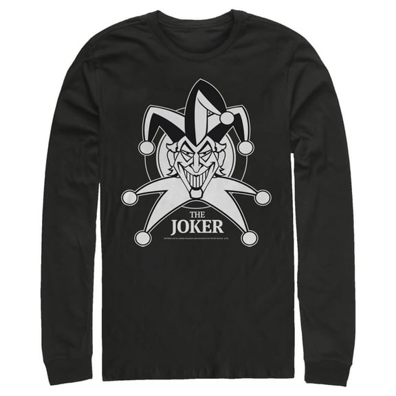 Men's Batman Joker Emblem  Long Sleeve Shirt Black Small