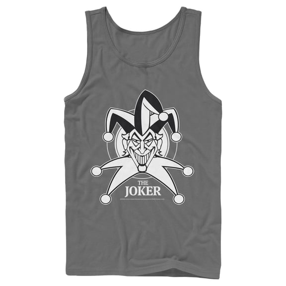 Men's Batman Joker Emblem Tank Top Charcoal Small