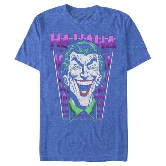 Men's Batman Joker Ha Ha Frame Graphic Tee Royal Blue Heather 3X Large