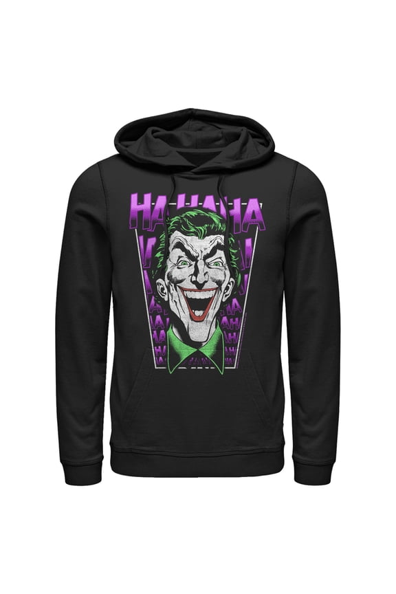 Men's Batman Joker Ha Ha Frame Pull Over Hoodie Black 3X Large