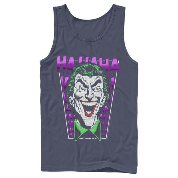 Men's Batman Joker Ha Ha Frame  Tank Top Navy Blue Large