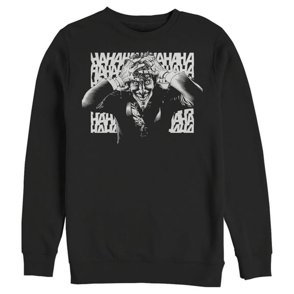 Men's Batman Joker Hahaha Crazed Look Sweatshirt Black Medium