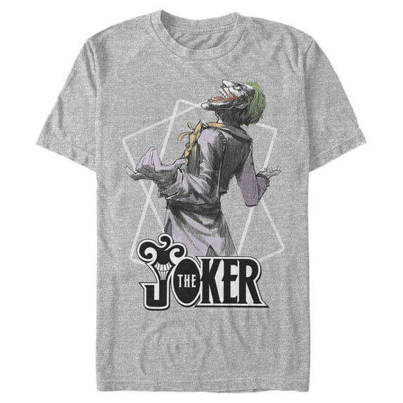 Men's Batman Joker Maniacal Card Graphic Tee Athletic Heather 4X Big Tall