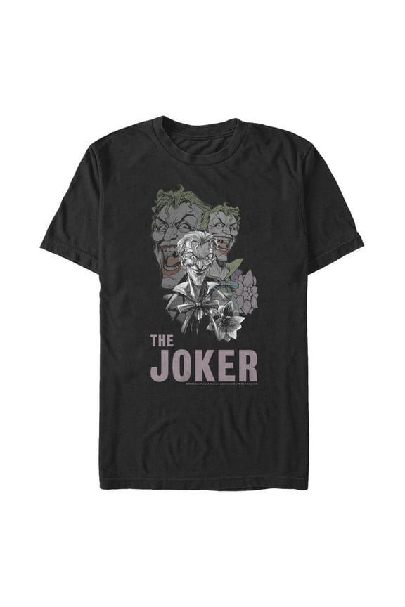 Men's Batman Joker Smiles to Fear  Graphic Tee Black 5X Large