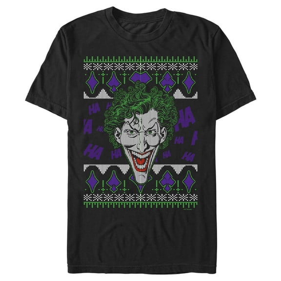 Men's Batman Joker Sweater  Graphic Tee Black Large