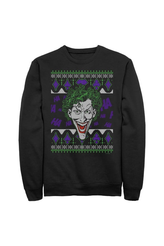 Men's Batman Joker Sweater Sweatshirt Black Large