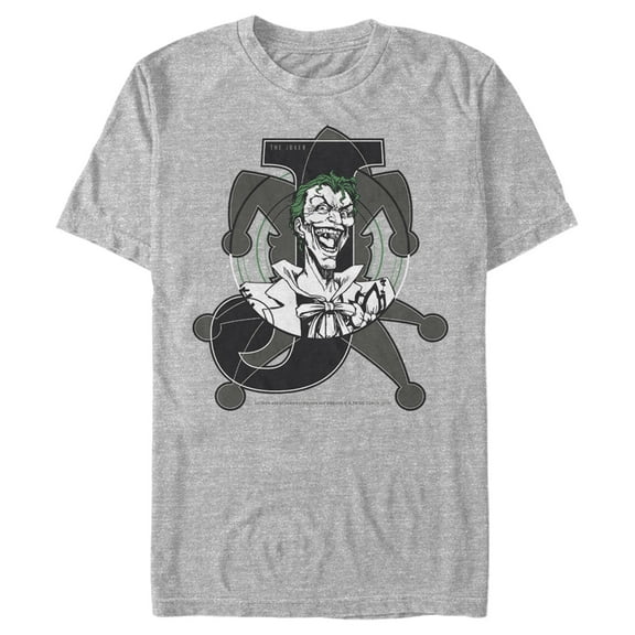 Men's Batman Joker Symbol  Graphic Tee Athletic Heather 3X Large