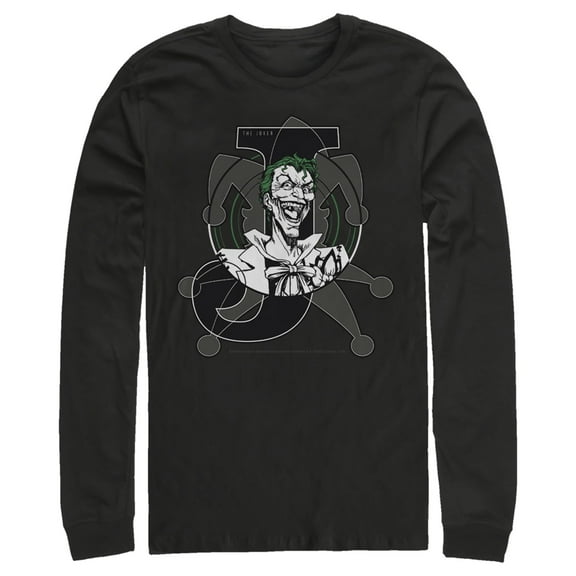 Men's Batman Joker Symbol  Long Sleeve Shirt Black Small