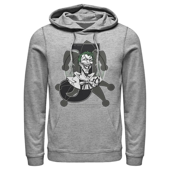 Men's Batman Joker Symbol Pull Over Hoodie Athletic Heather X Large