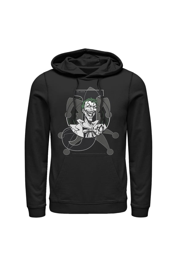 Men's Batman Joker Symbol Pull Over Hoodie Black 3X Large