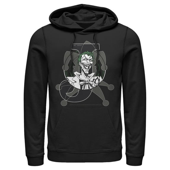 Men's Batman Joker Symbol Pull Over Hoodie Black Large