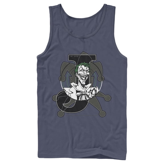 Men's Batman Joker Symbol  Tank Top Navy Blue Small