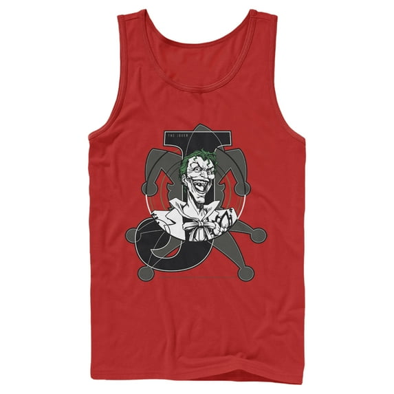 Men's Batman Joker Symbol Tank Top Red Medium