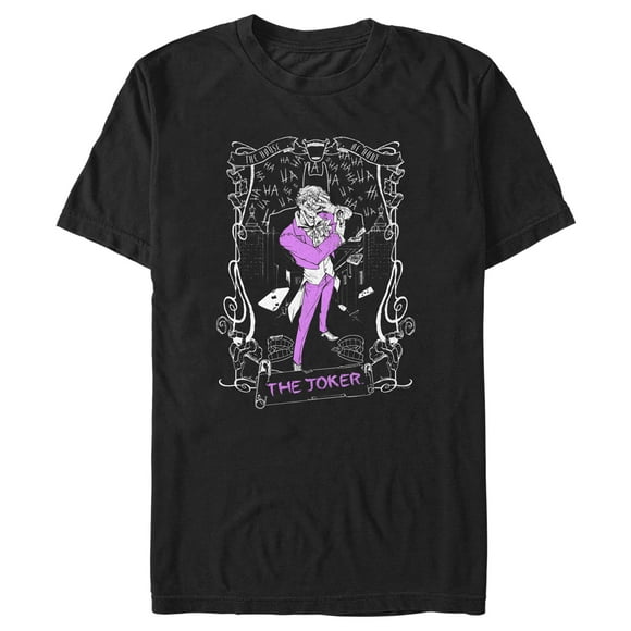 Men's Batman Joker Tarot  Graphic Tee Black Small