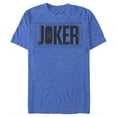 thumbnail image 1 of Men's Batman Joker Text Logo  Graphic Tee Royal Blue Heather Large, 1 of 4