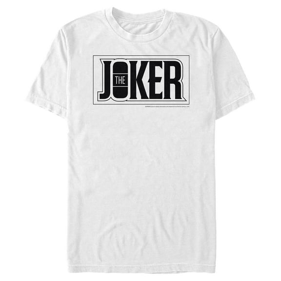 Men's Batman Joker Text Logo  Graphic Tee White 2X Large