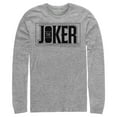 thumbnail image 1 of Men's Batman Joker Text Logo  Long Sleeve Shirt Athletic Heather 2X Large, 1 of 3