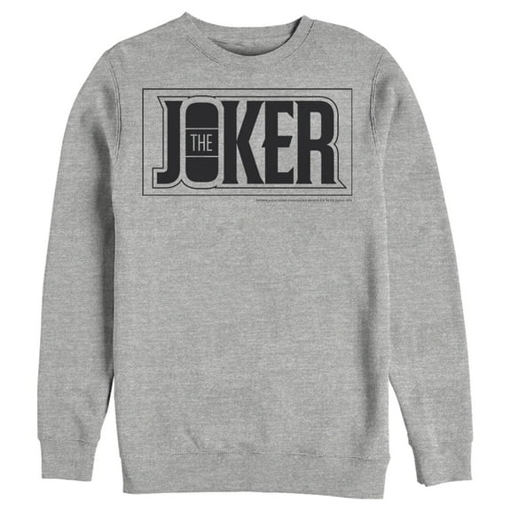 Men's Batman Joker Text Logo  Sweatshirt Athletic Heather X Large