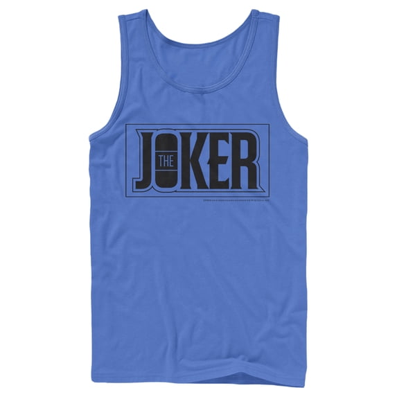 Men's Batman Joker Text Logo Tank Top Royal Blue Medium