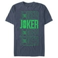 thumbnail image 1 of Men's Batman Joker Vintage Name Stack  Graphic Tee Navy Blue Heather 2X Big Tall, 1 of 4