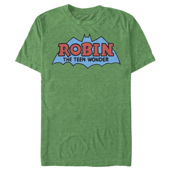 Men's Batman Logo Boy Wonder Robin Graphic Tee Kelly Heather Large
