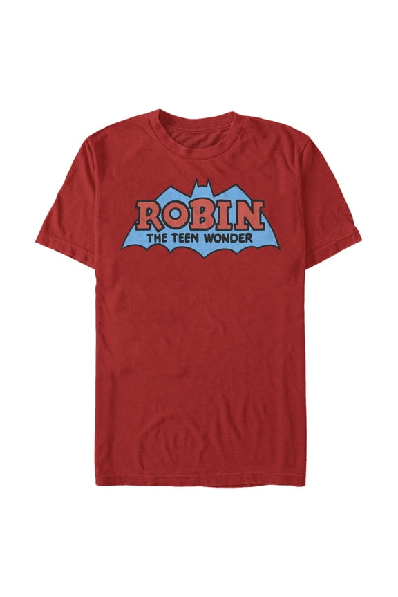 Men's Batman Logo Boy Wonder Robin Graphic Tee Red Medium